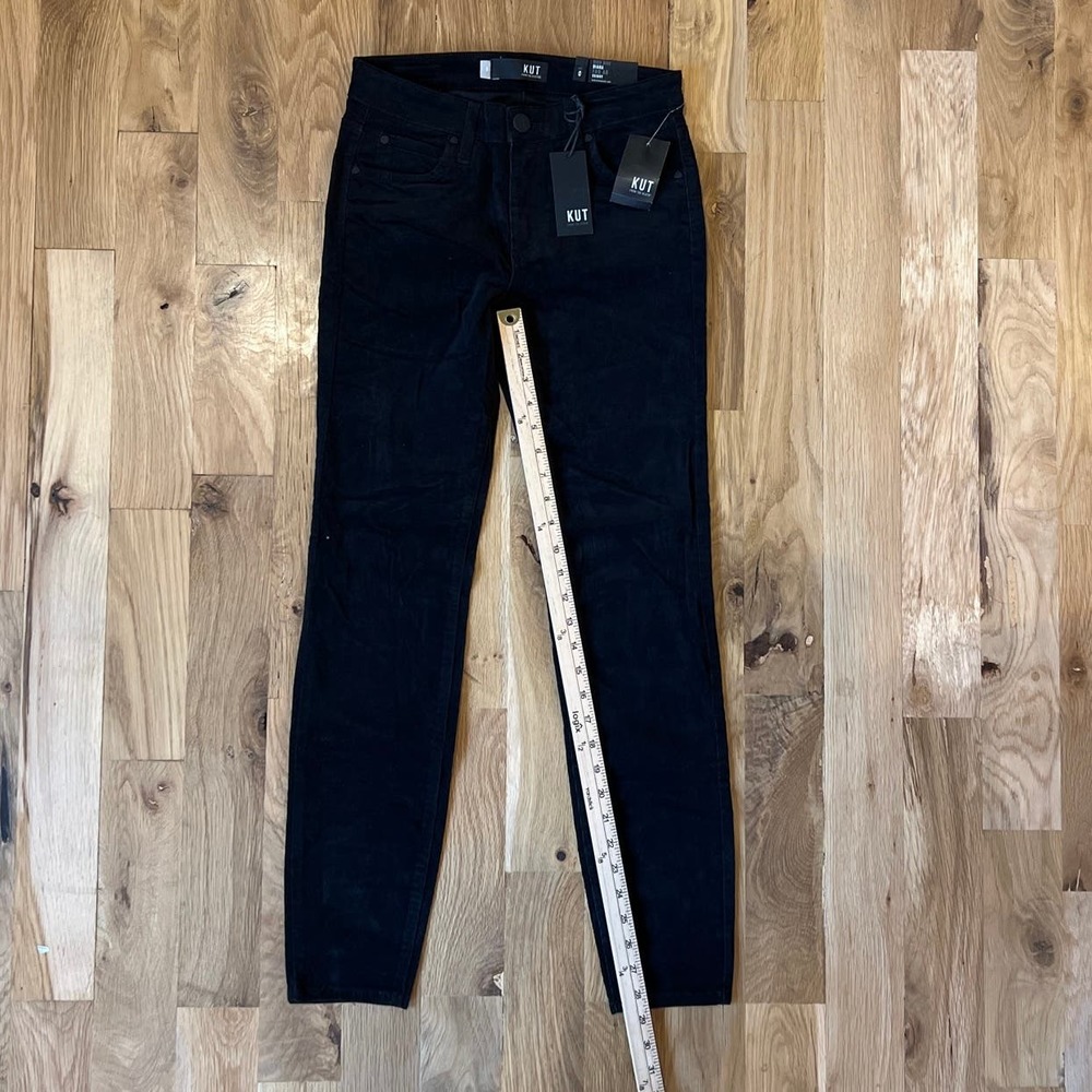 NWT Women's KUT from the Kloth Black Corduroy Pants SZ 0 - Picture 4 of 5